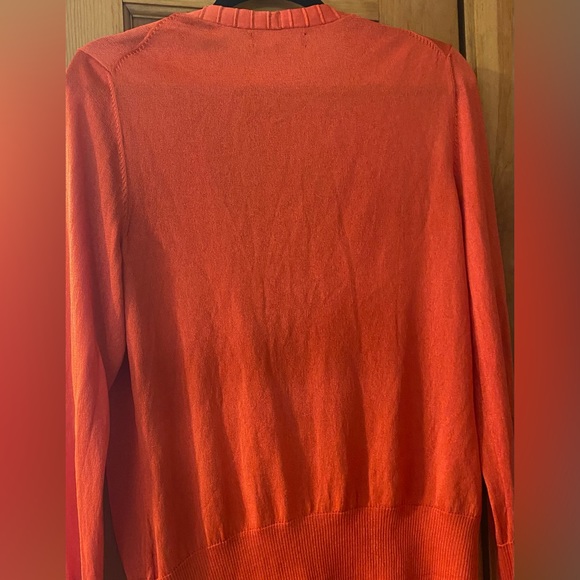 🎉HP🎉SWEATER Jones New York V Neck Orange Cardigan Rayon nylon Size OX - Picture 2 of 7